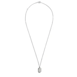 Shinola Necklaces|Sterling Silver|Black Diamond Pave Tag Necklace