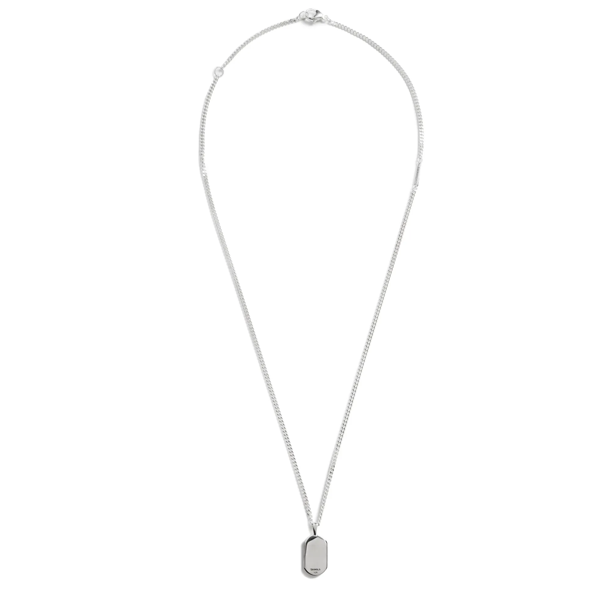 Shinola Necklaces|Sterling Silver|Black Diamond Pave Tag Necklace
