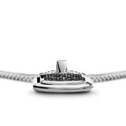 Shinola Necklaces|Sterling Silver|Black Diamond Pave Tag Necklace
