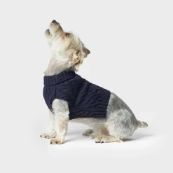 Shinola Shop All|Shop All Home|Cable Knit Dog Sweater Navy