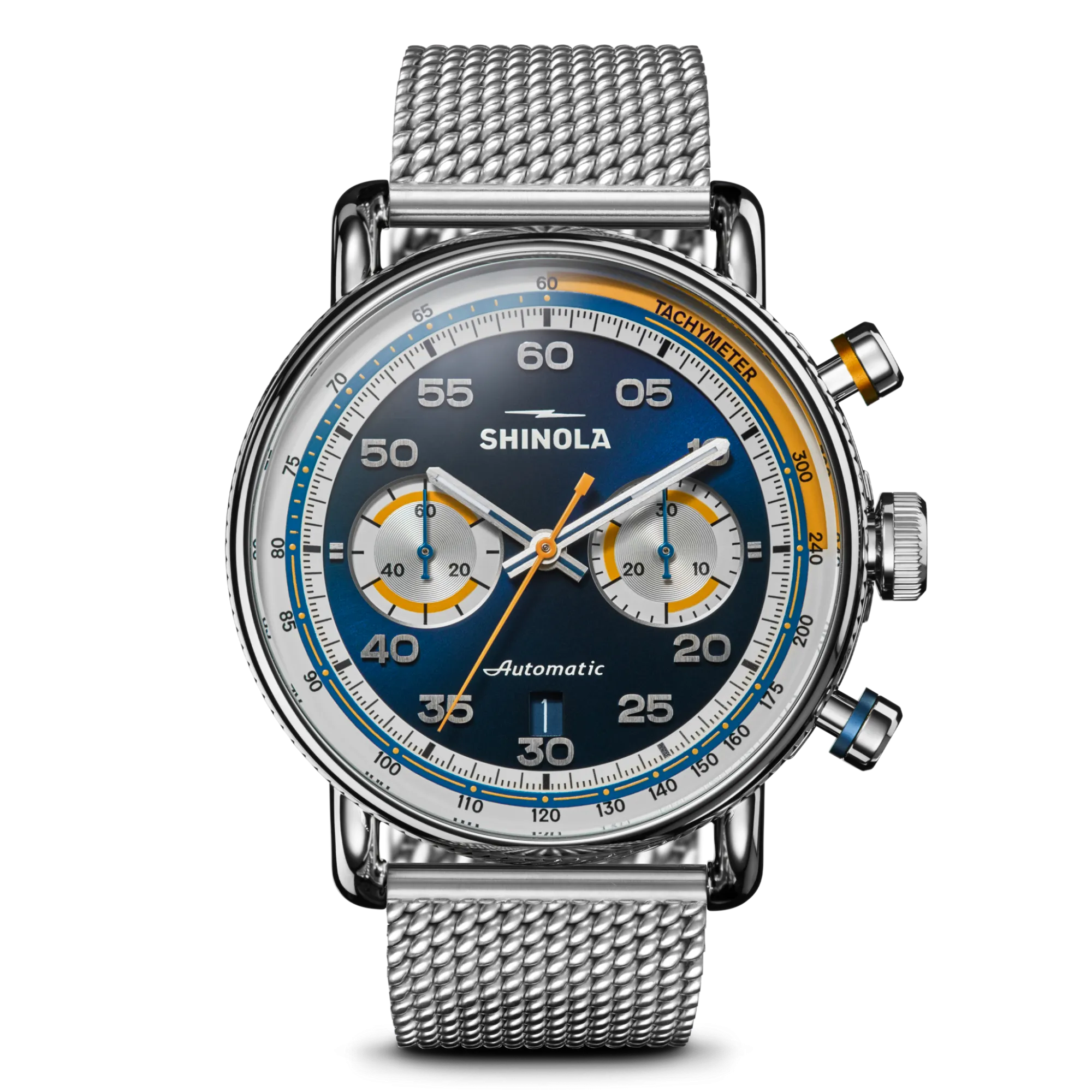 Shinola Canfield|Best Sellers|Canfield Speedway Open Road Automatic Chronograph Watch Blue/Stainless Steel