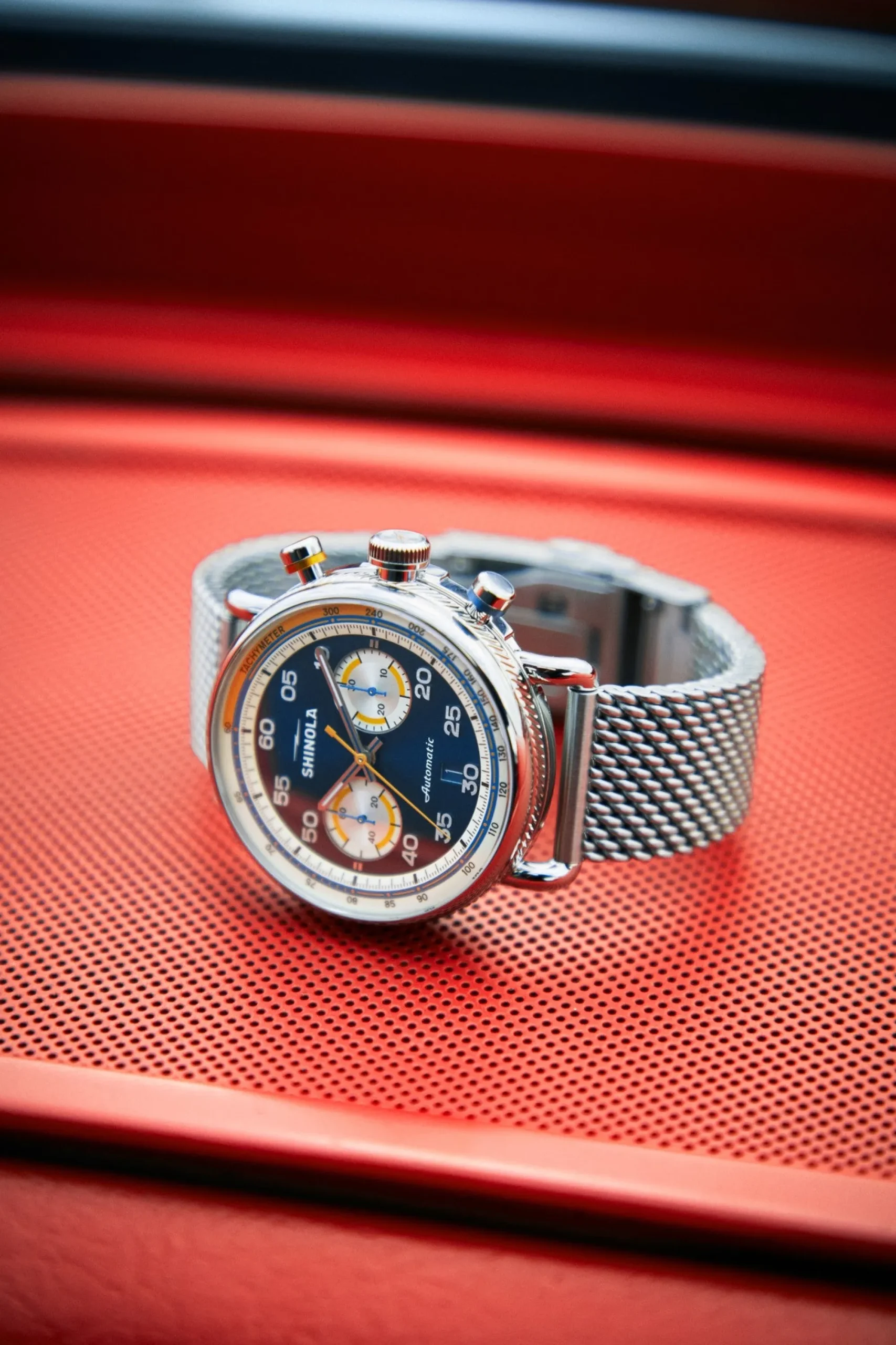 Shinola Canfield|Best Sellers|Canfield Speedway Open Road Automatic Chronograph Watch Blue/Stainless Steel