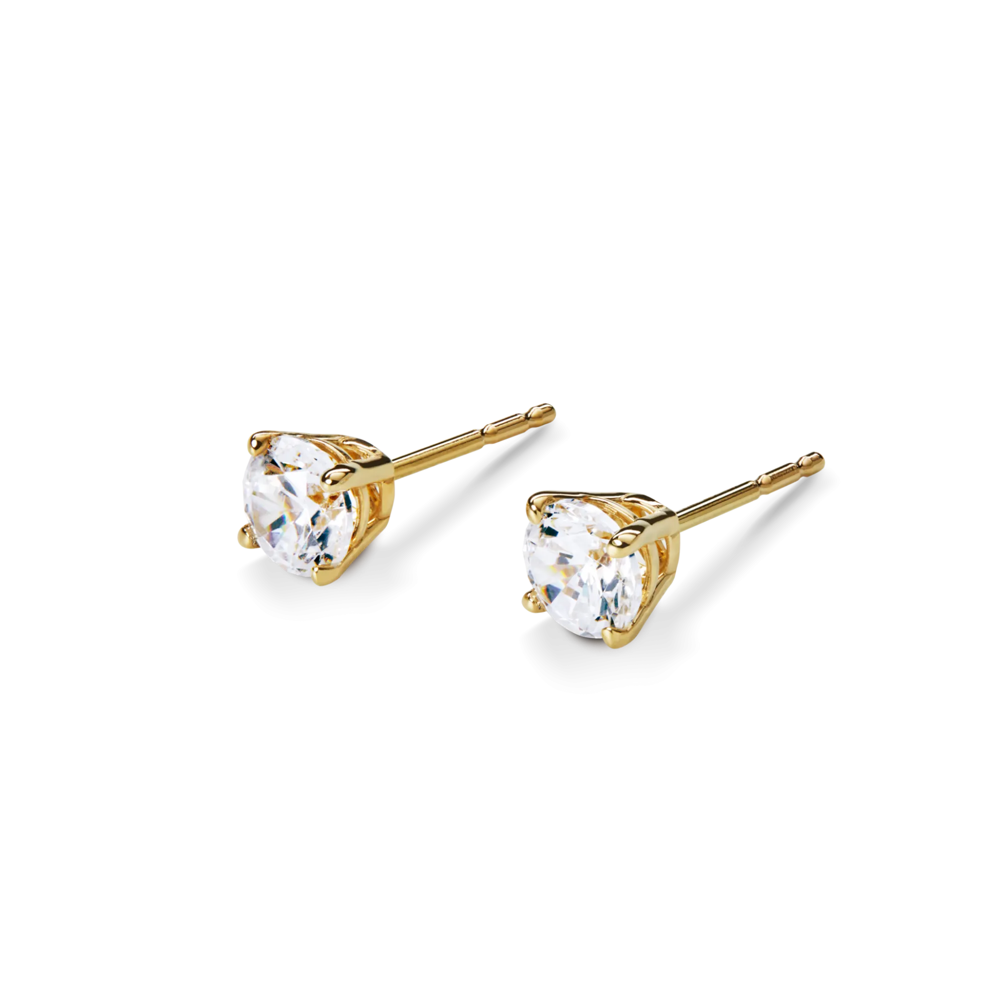 Shinola Shop All Women'S Jewelry|14K Gold|1 Carat Round Diamond Studs Yellow Gold