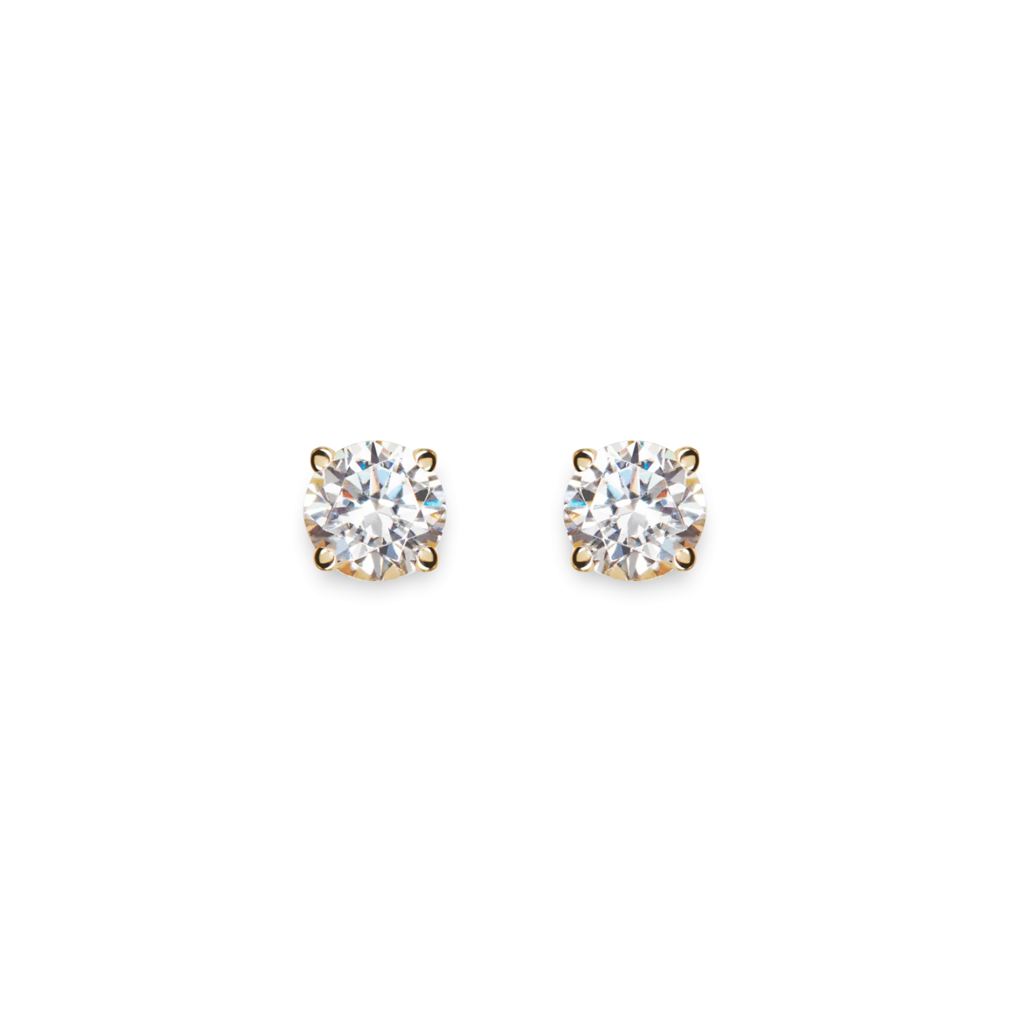 Shinola Shop All Women'S Jewelry|14K Gold|1 Carat Round Diamond Studs Yellow Gold