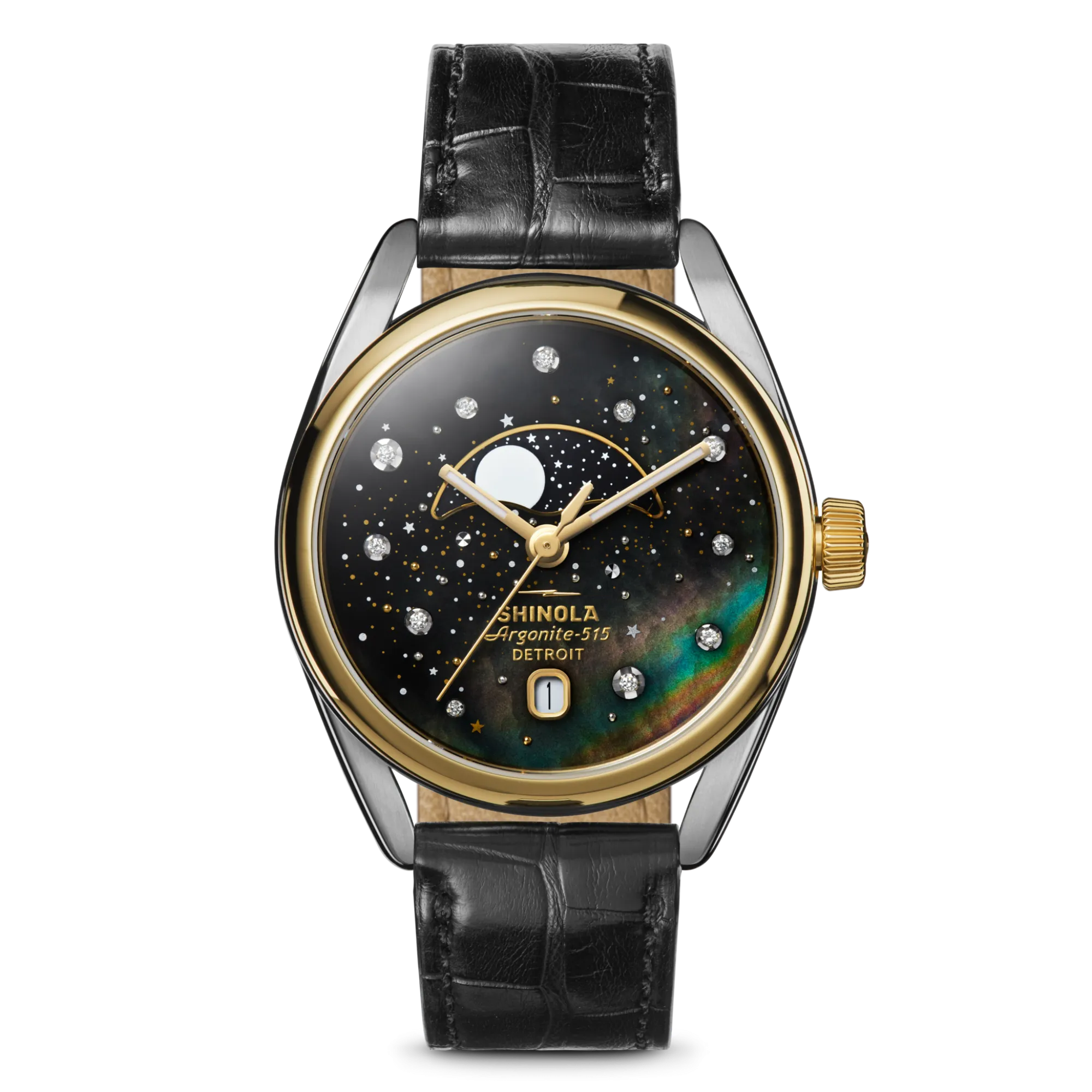 Shinola Mother Of Pearl Watches|Diamonds|Celestial Derby Watch