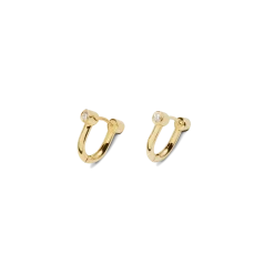 Shinola Shop All Women'S Jewelry|14K Gold|Diamond Bike Lock Huggie Earrings