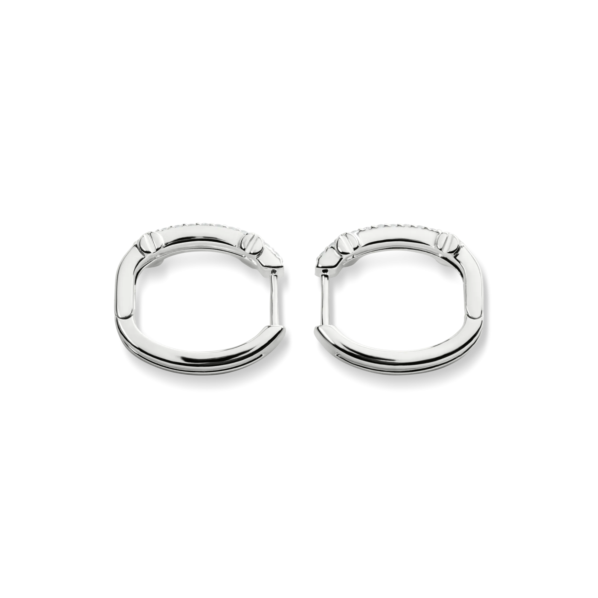 Shinola Shop All Women'S Jewelry|Fine Jewelry|Diamond Pave Rivet Double Row Hoop Earrings