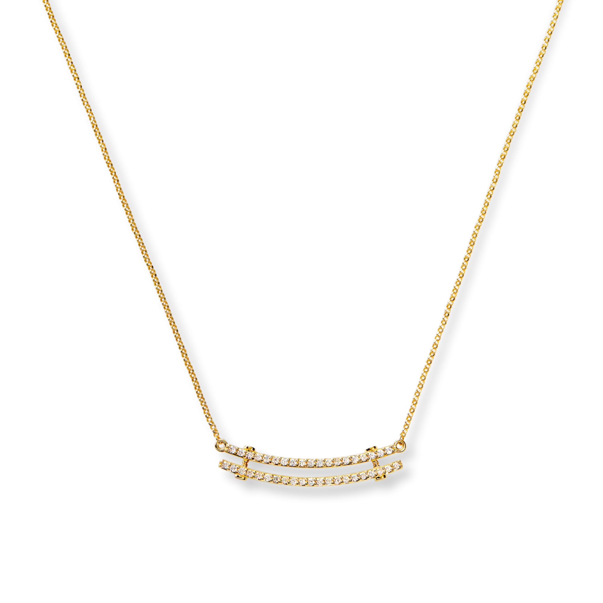 Shinola Shop All Women'S Jewelry|Necklaces|Diamond Pave Rivet Double Row Necklace Yellow Gold