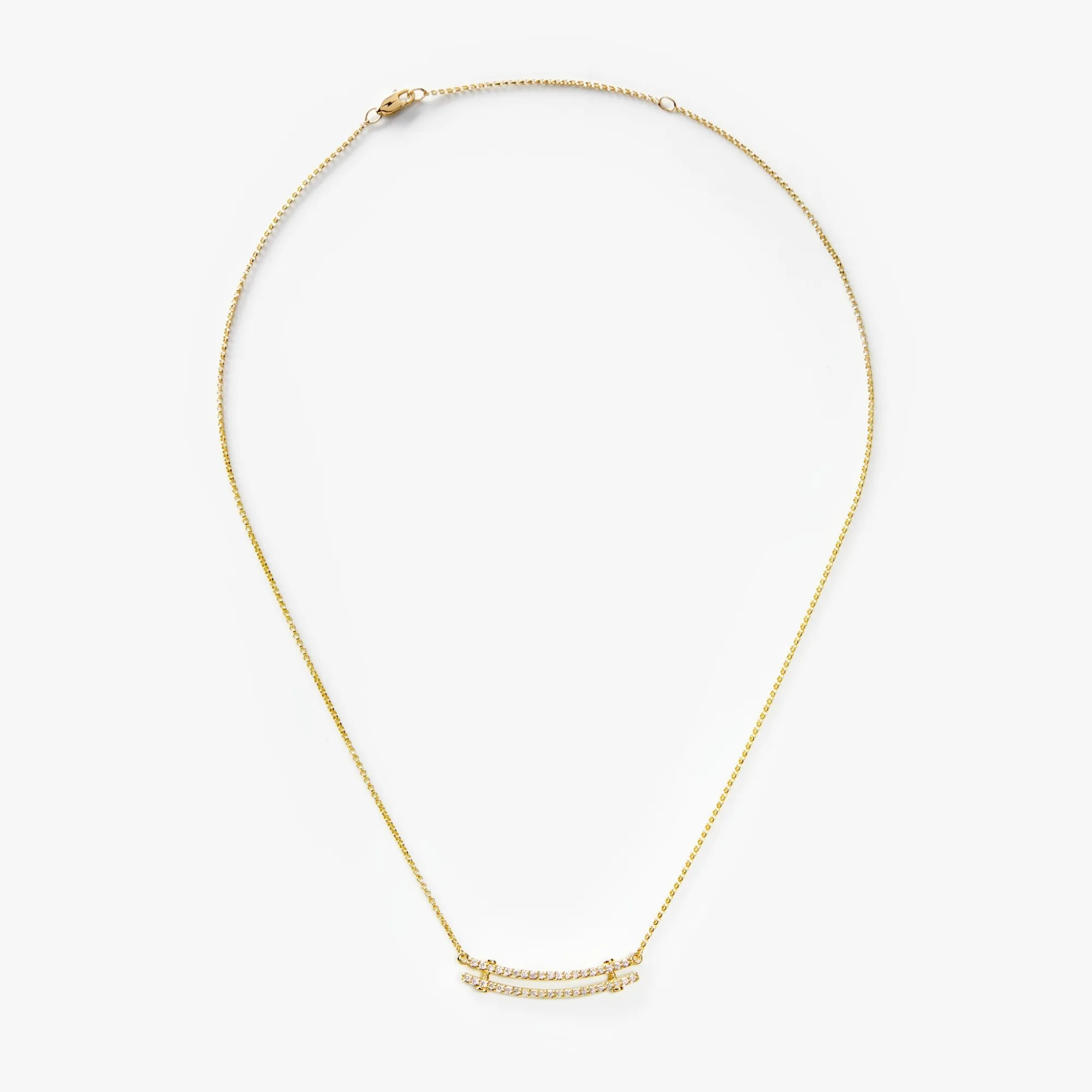 Shinola Shop All Women'S Jewelry|Necklaces|Diamond Pave Rivet Double Row Necklace Yellow Gold