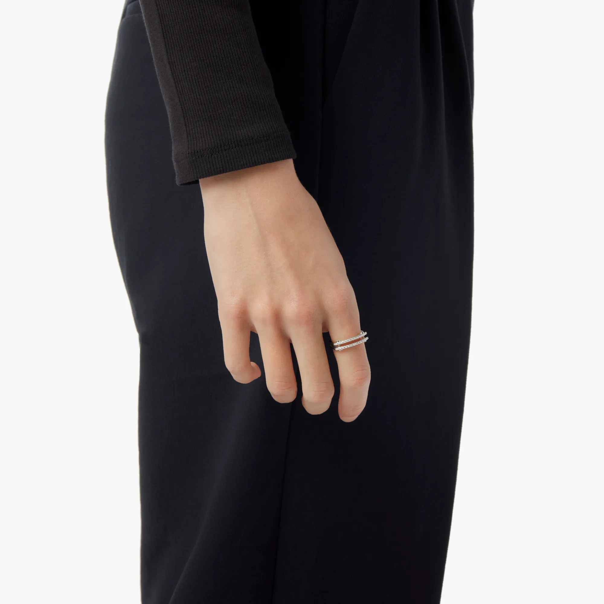 Shinola Rings|Shop All Women'S Jewelry|Diamond Pave Rivet Double Row Ring