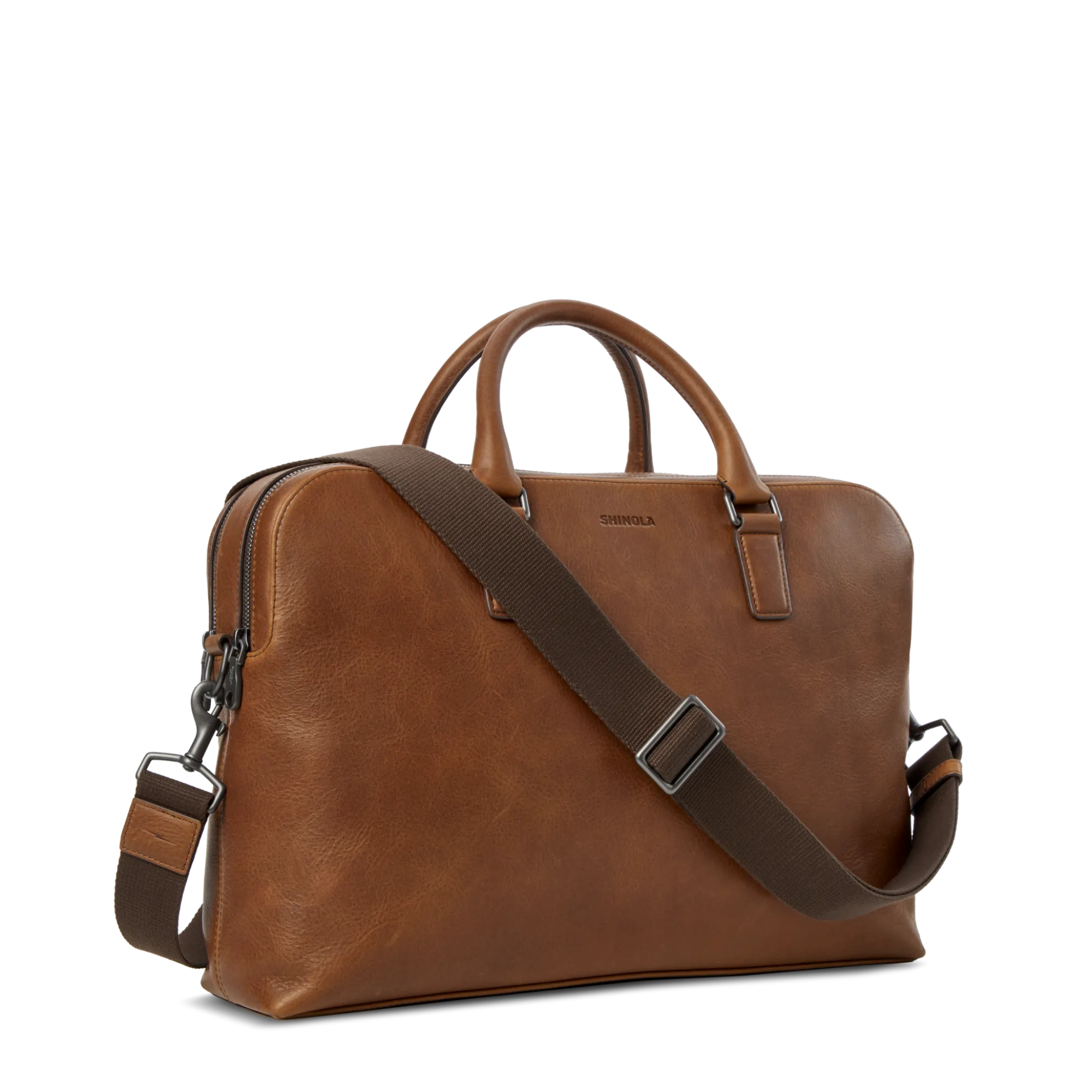 Shinola Best Sellers|Briefcases|Double Zip Briefcase Medium-Brown