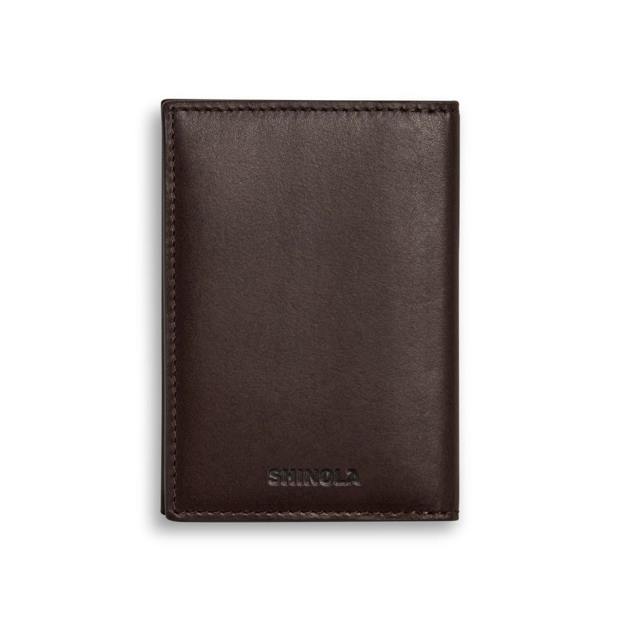 Shinola Monogrammable|Personalizable|Folded Card Holder Wallet Dark Brown