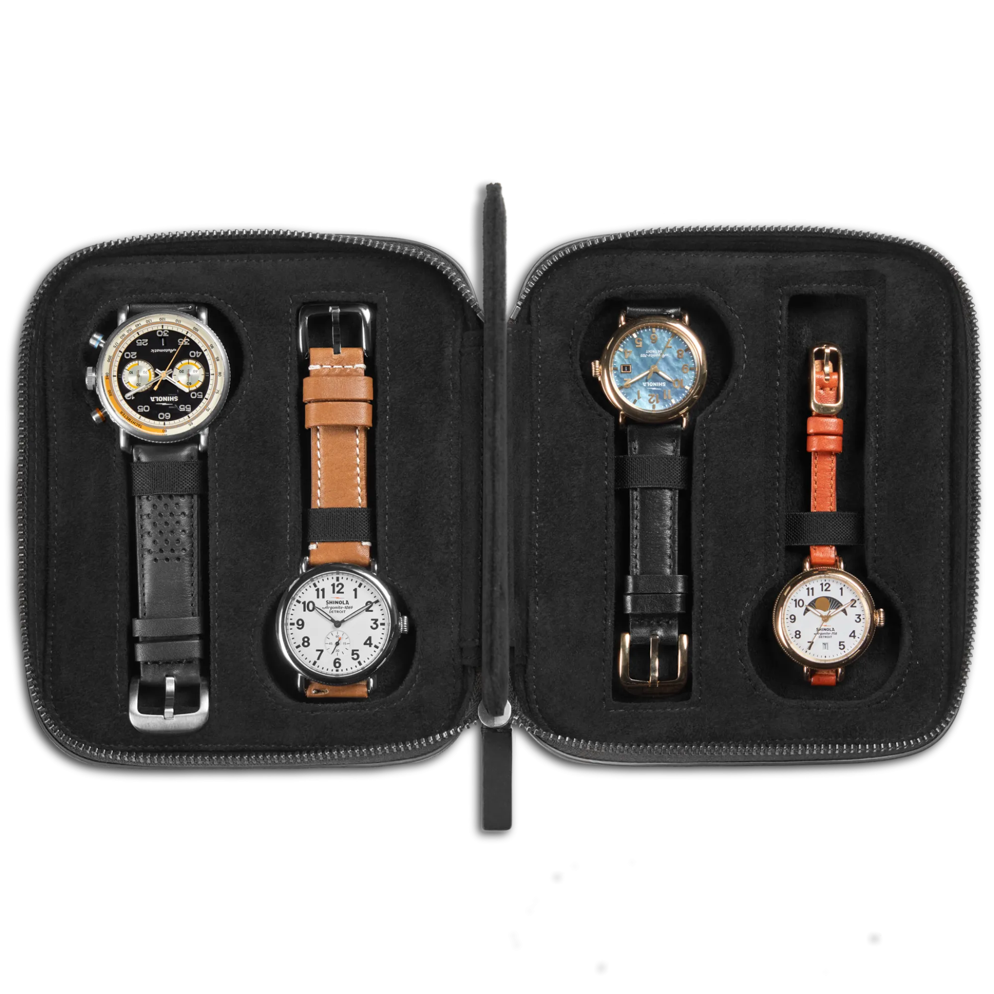 Shinola New Arrivals|Shop All Men'S Leather & Bags|Four Watch Travel Case Black
