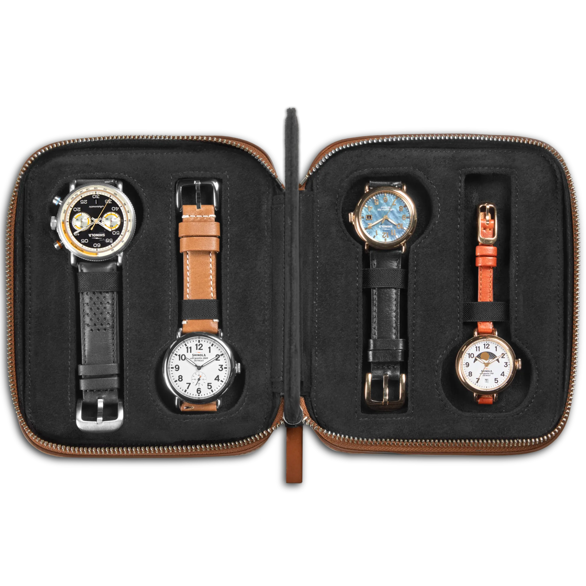 Shinola New Arrivals|Shop All Men'S Leather & Bags|Four Watch Travel Case Tan