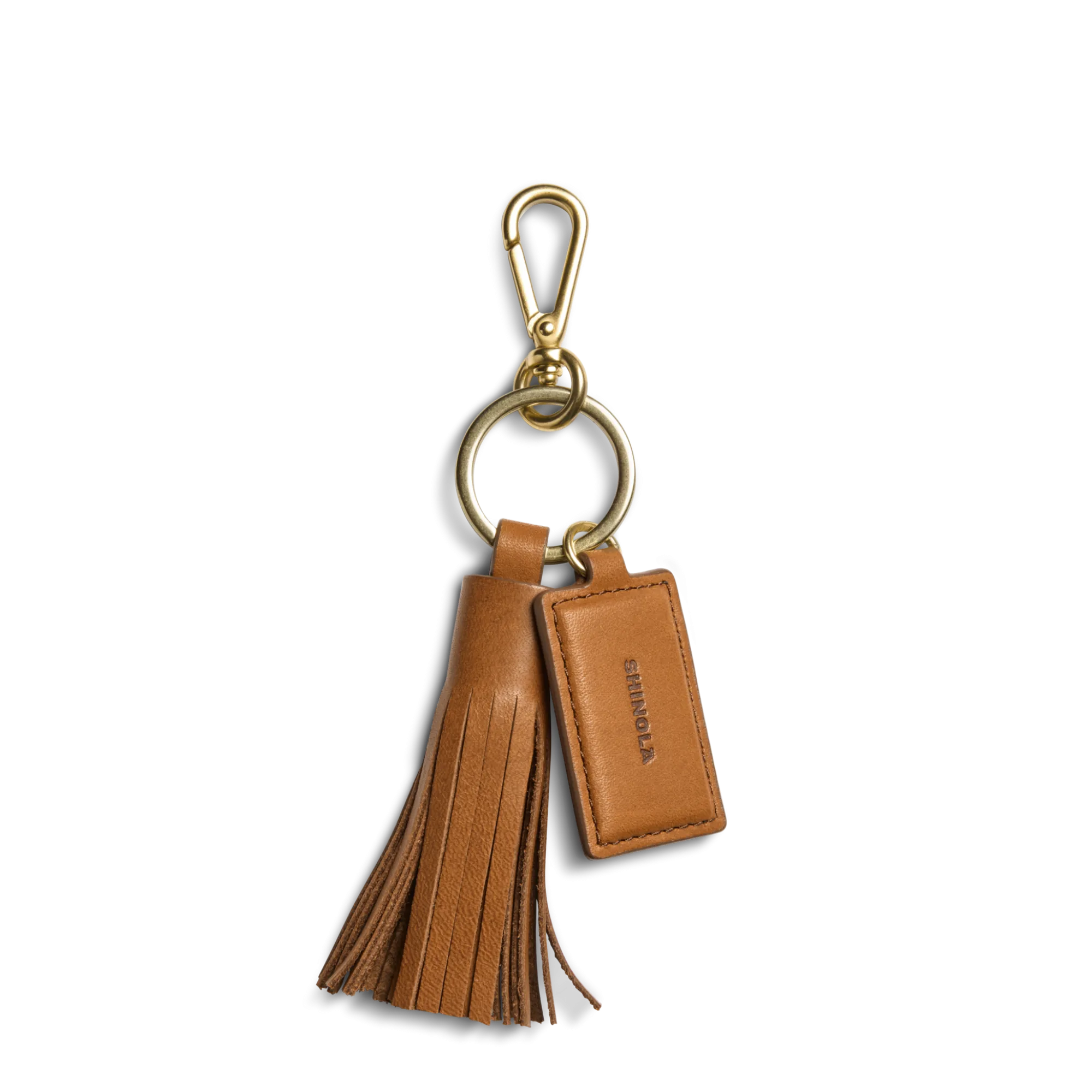 Shinola Monogrammable|Personalizable|Leather Tassel Keychain Tan