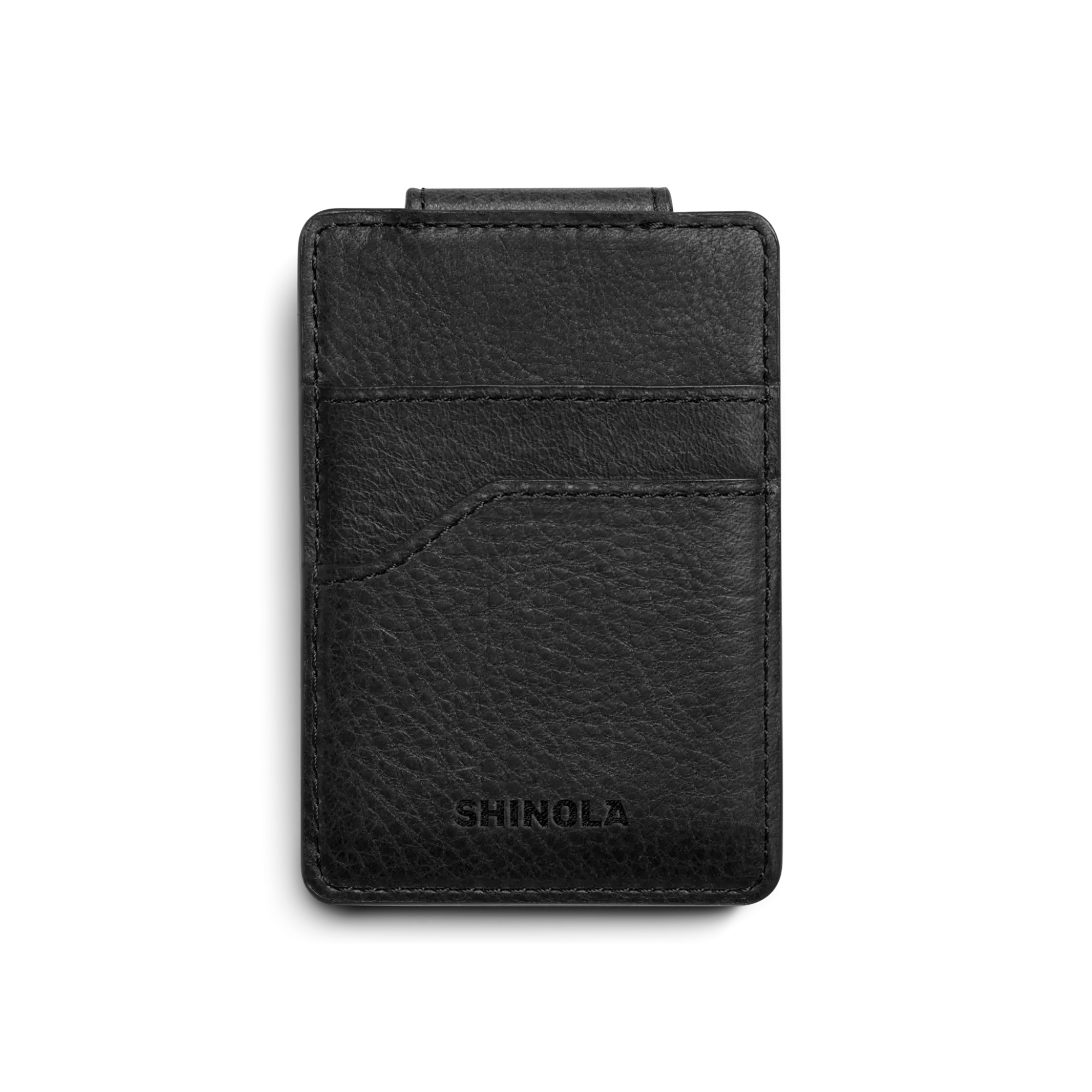 Shinola Monogrammable|Personalizable|Magnetic Money Clip Card Holder Black