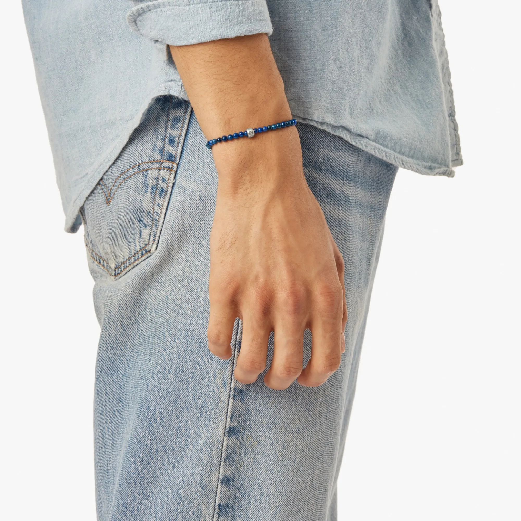 Shinola Bracelets|Bracelets|4mm Beaded Lapis Bracelet