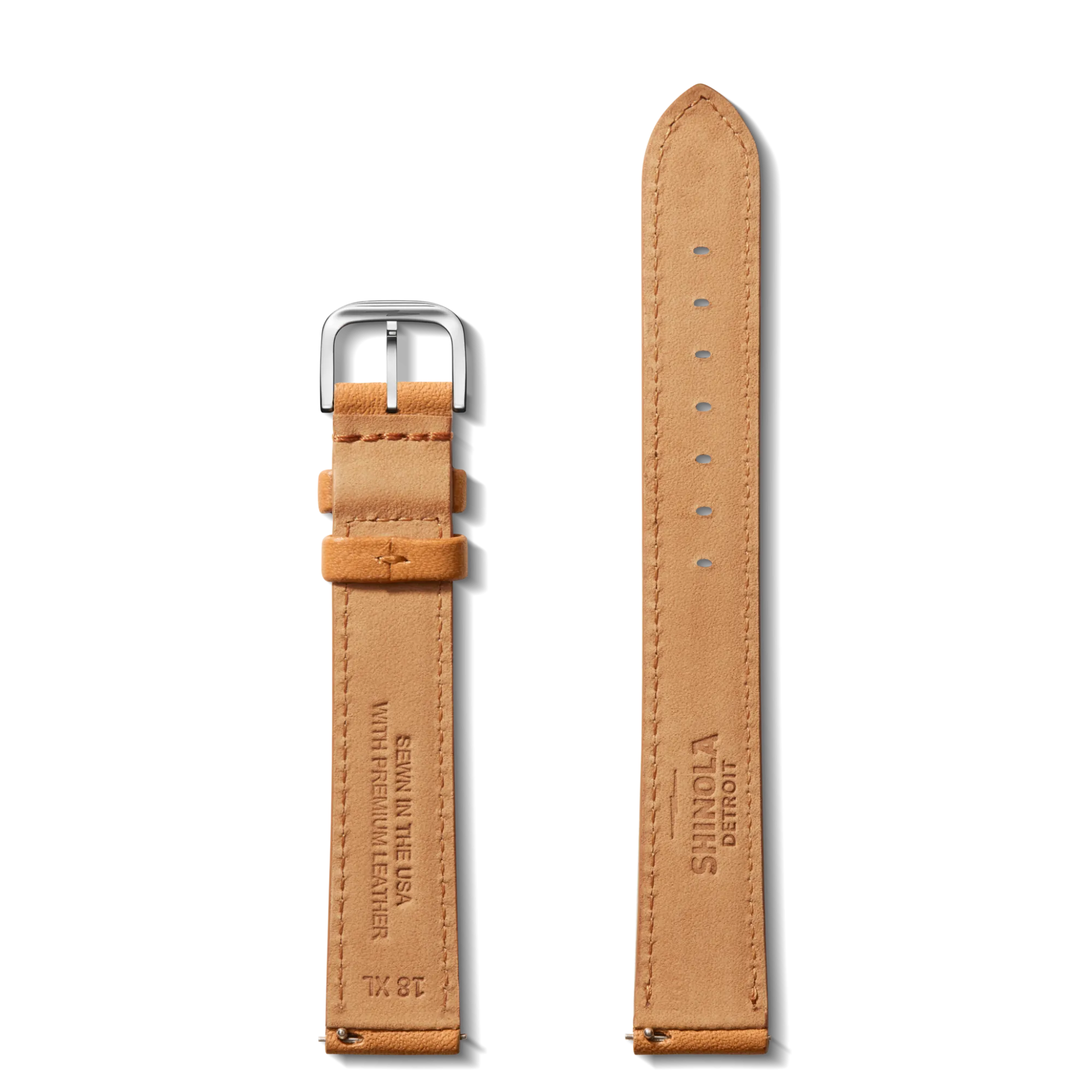 Shinola Shop All Straps|Leather|18mm Bourbon Leather Watch Strap