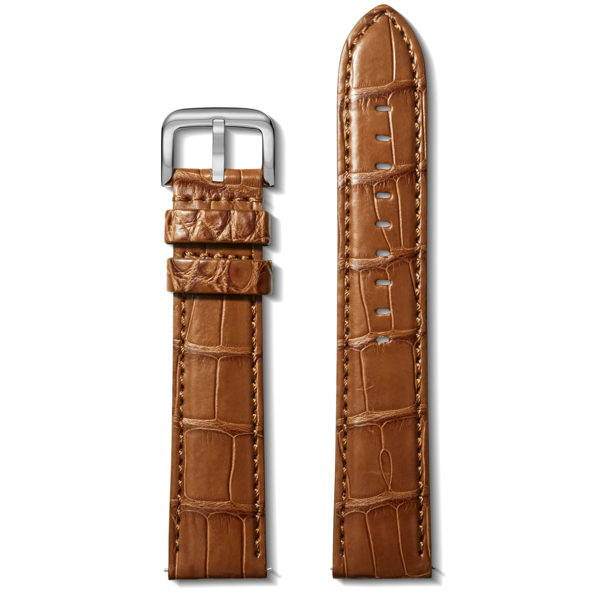 Shinola Shop All Straps|24Mm|24mm Cognac Alligator Leather Watch Strap (Long)