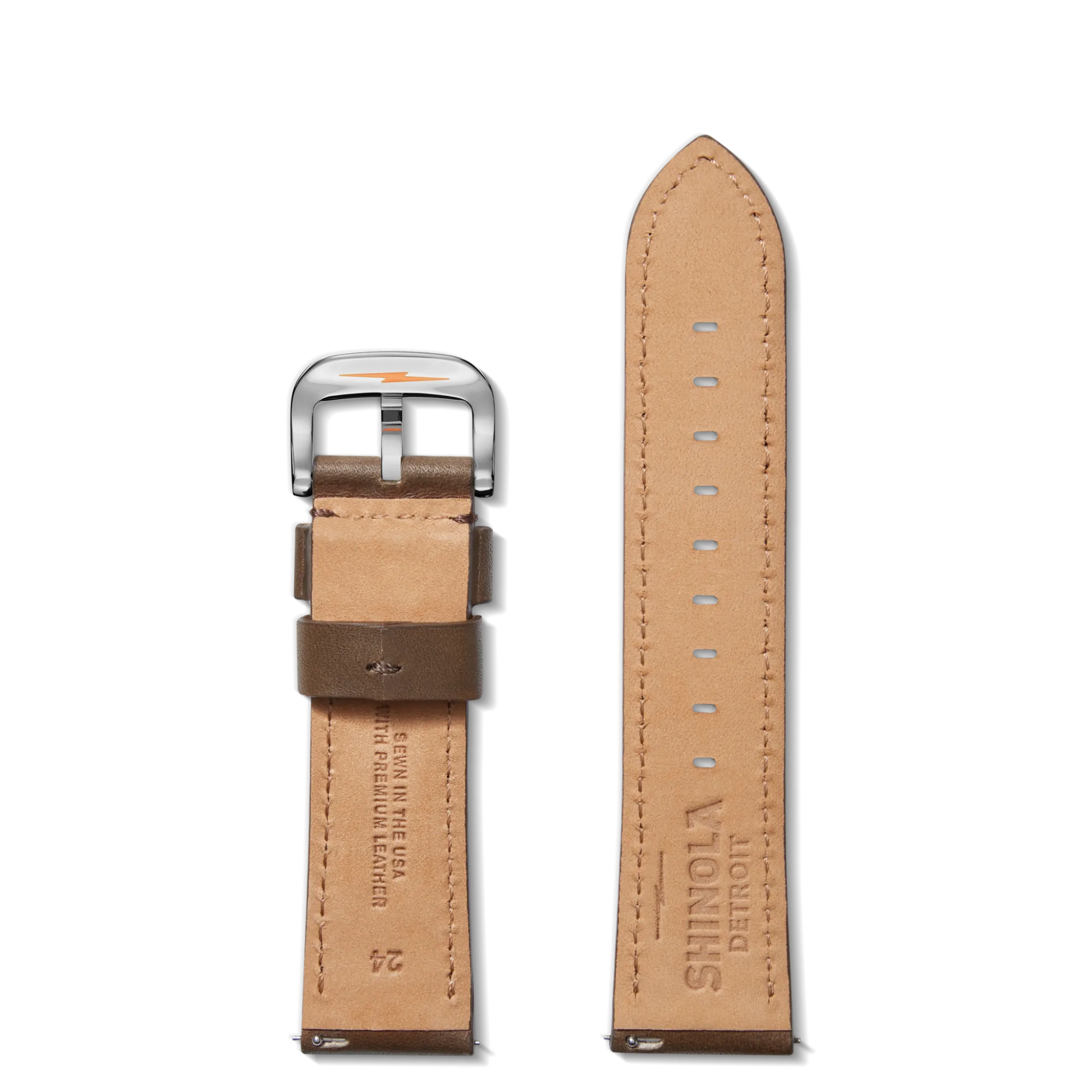 Shinola Shop All Straps|24Mm|24mm Dark Nut Brown Leather Watch Strap