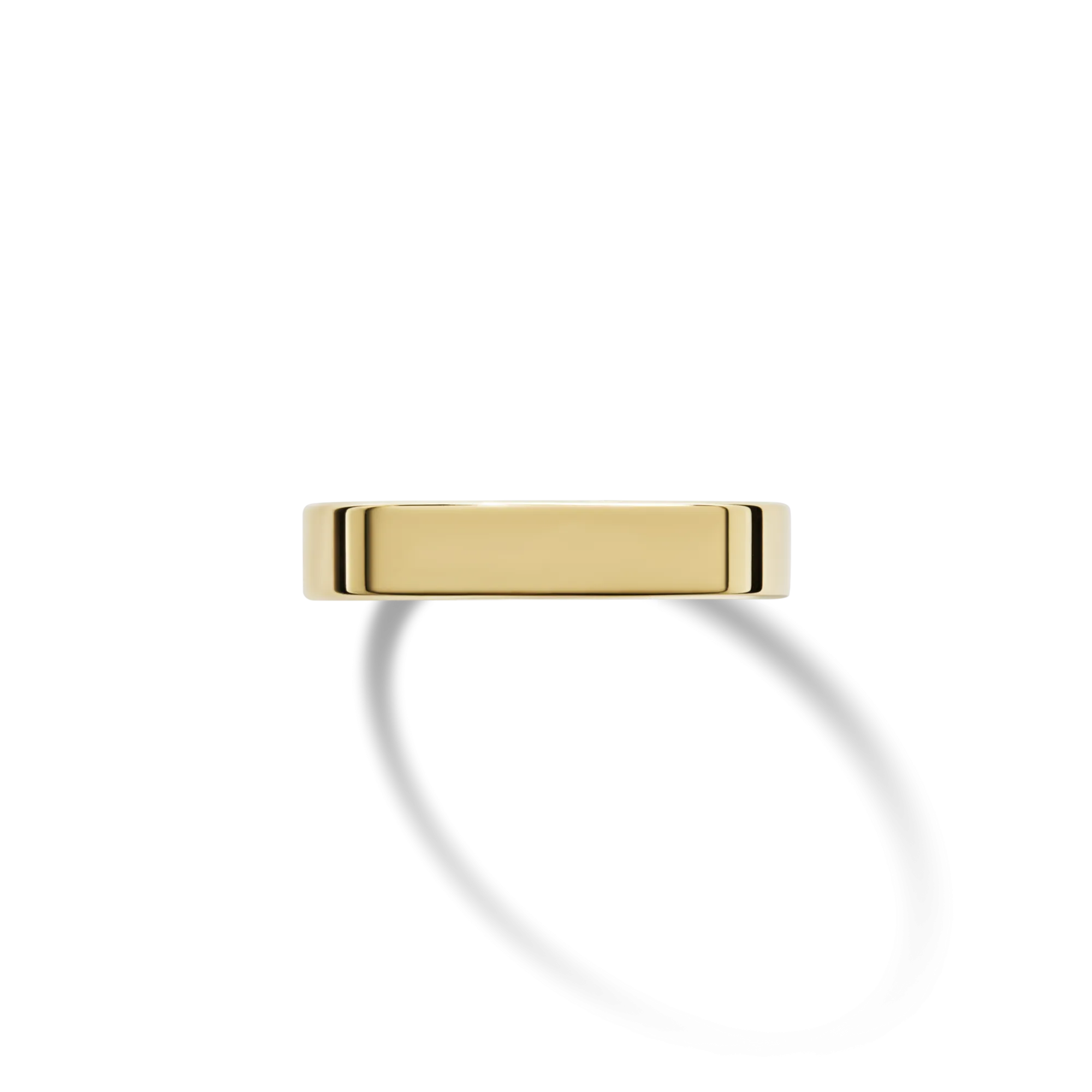 Shinola Rings|Engravable|4mm Flat Band Yellow Gold
