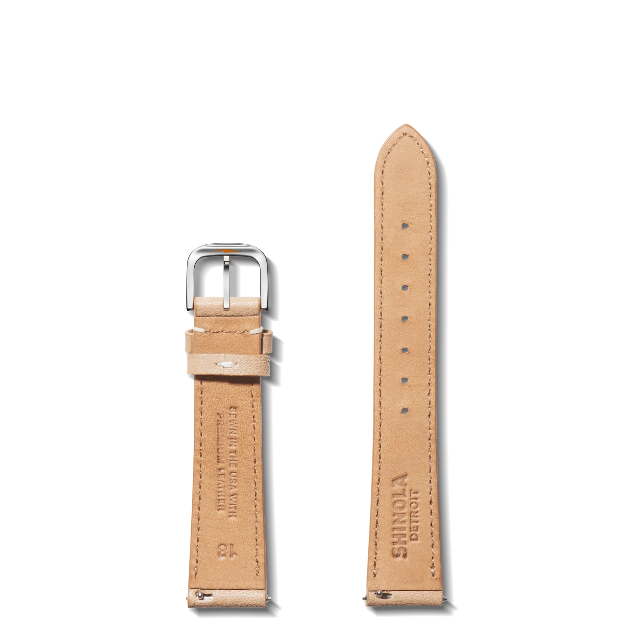 Shinola Shop All Straps|Leather|18mm Leather Watch Strap Natural