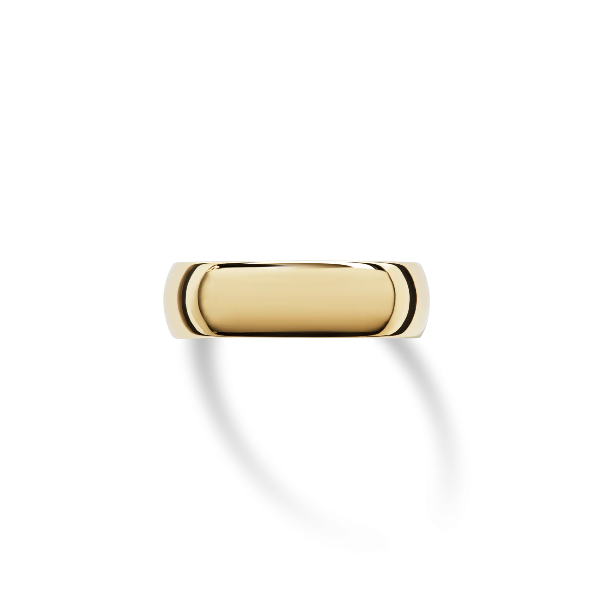Shinola Rings|Engravable|6mm Round Band Yellow Gold
