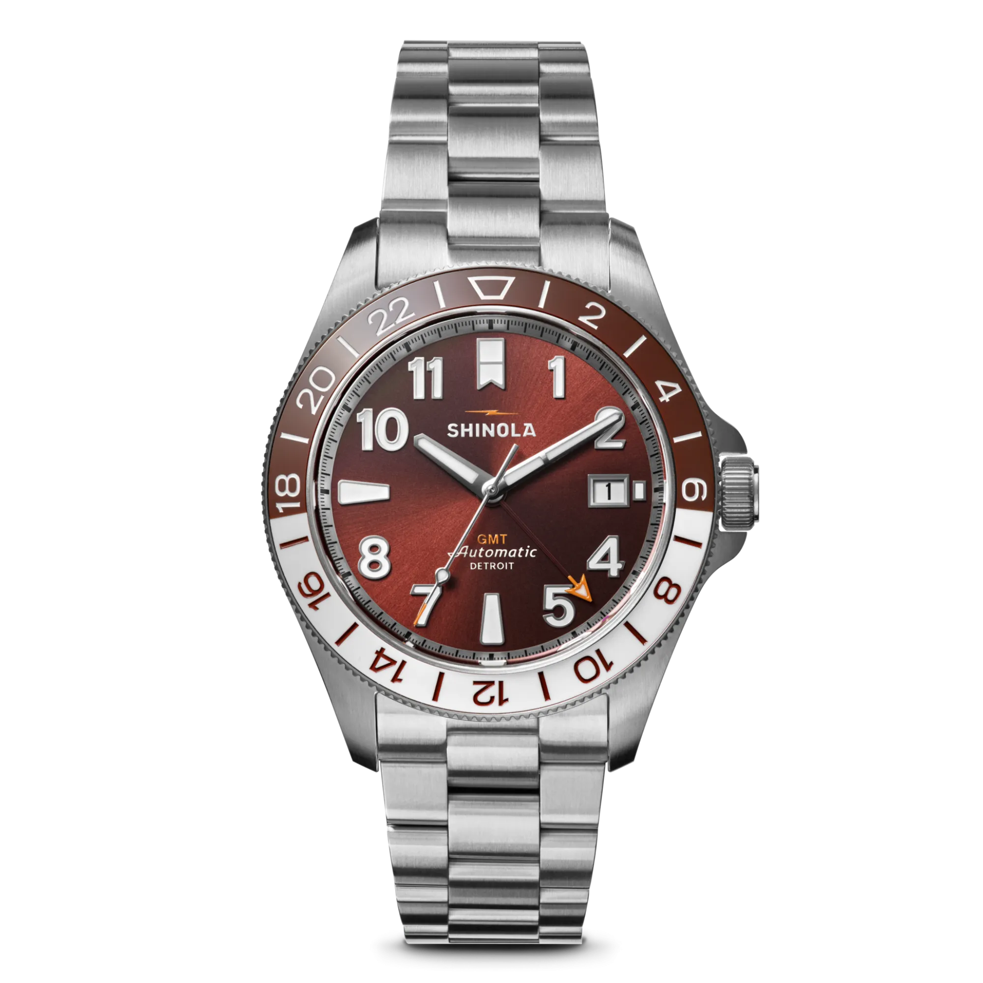 Shinola Automatic Watches|Automatic Watches|Monster GMT Automatic Watch Whiskey