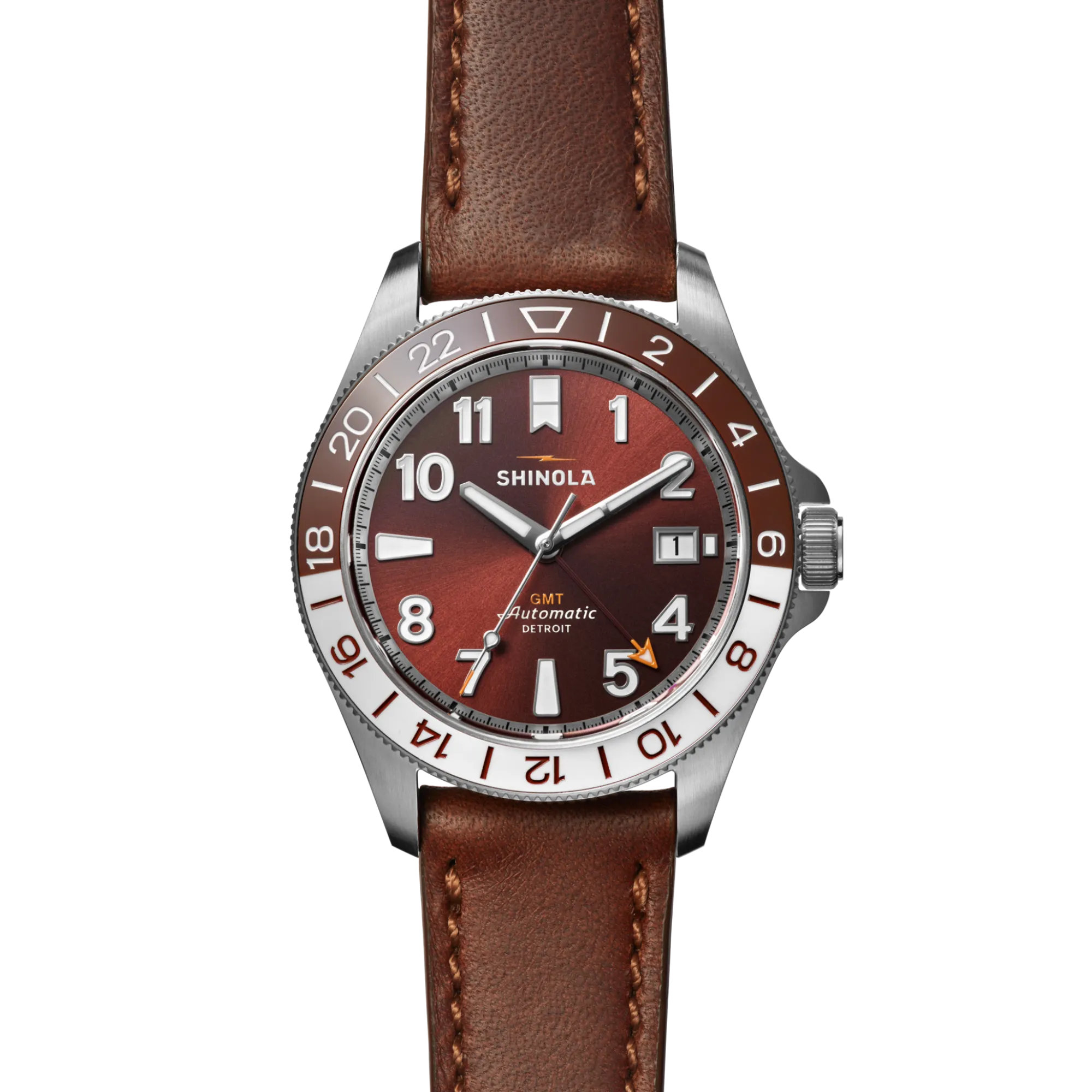 Shinola Automatic Watches|Automatic Watches|Monster GMT Automatic Watch Whiskey