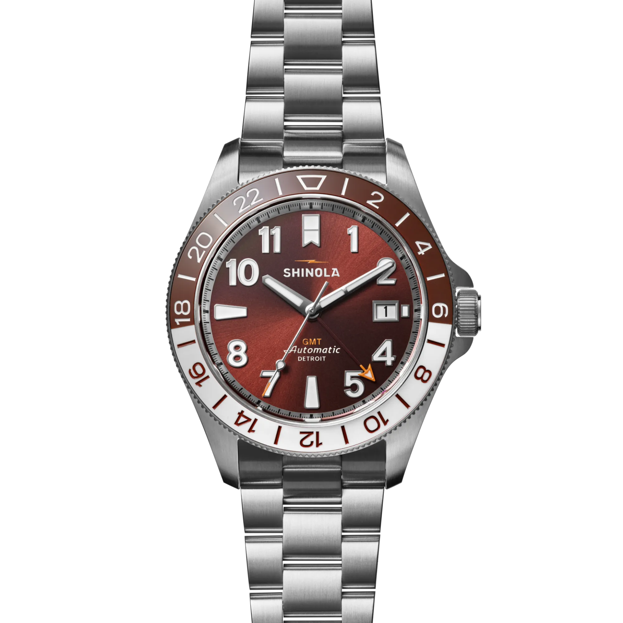 Shinola Automatic Watches|Automatic Watches|Monster GMT Automatic Watch Whiskey