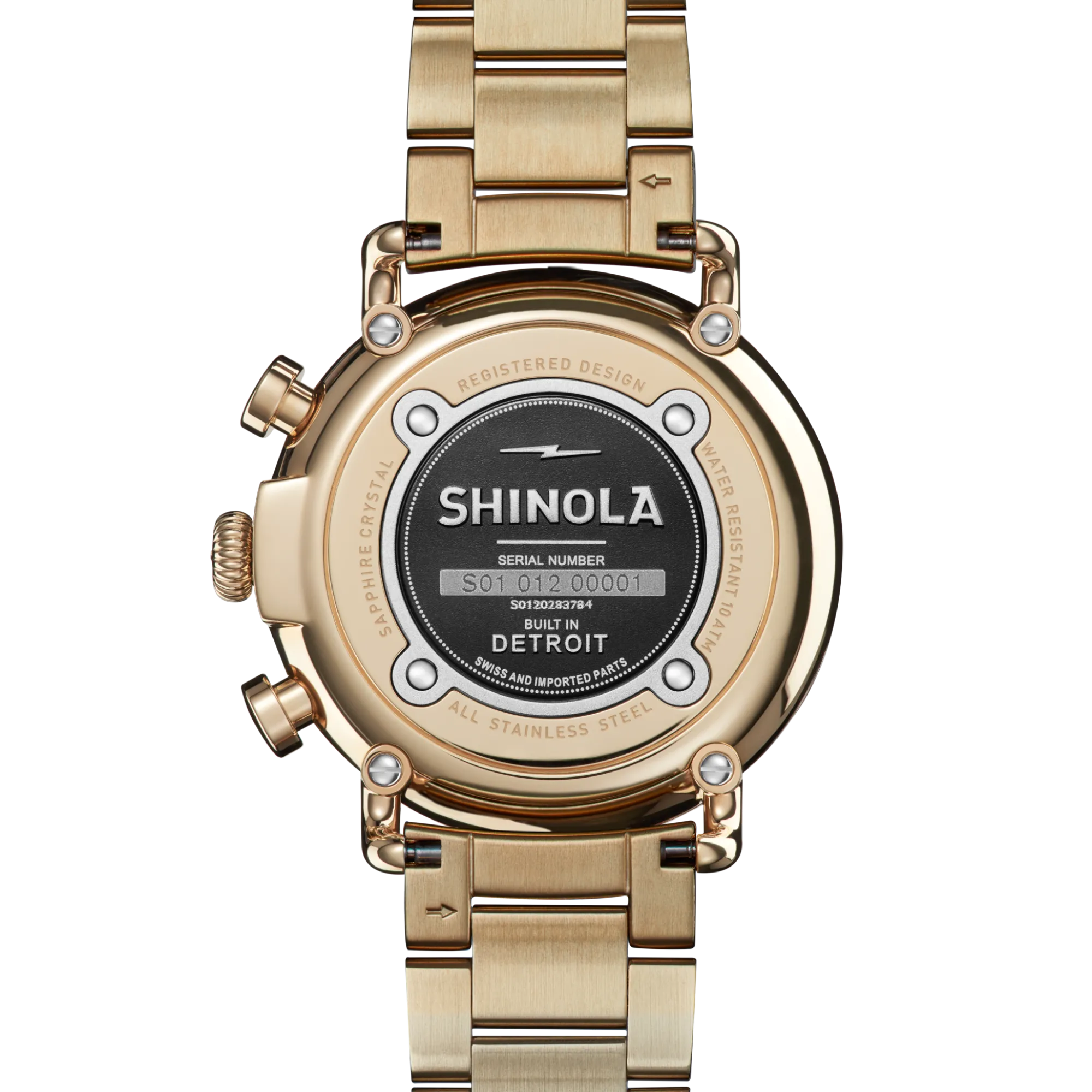 Shinola Gold Watches|Chronograph Watches|Runwell Chronograph Watch Ivory/Gold