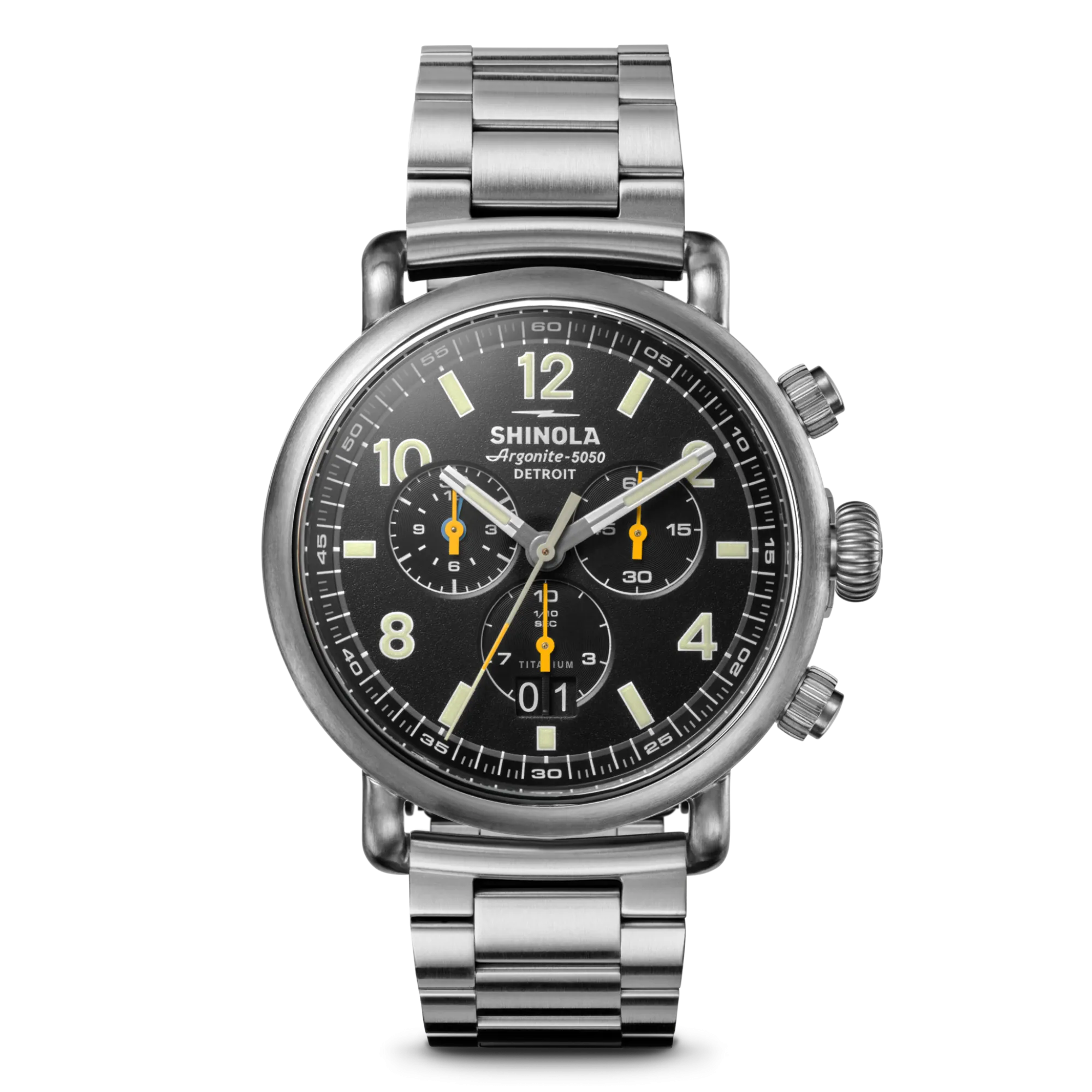 Shinola Chronograph Watches|Shop All|Runwell Chronograph West Wind Watch Gift Set with Additional Strap Black