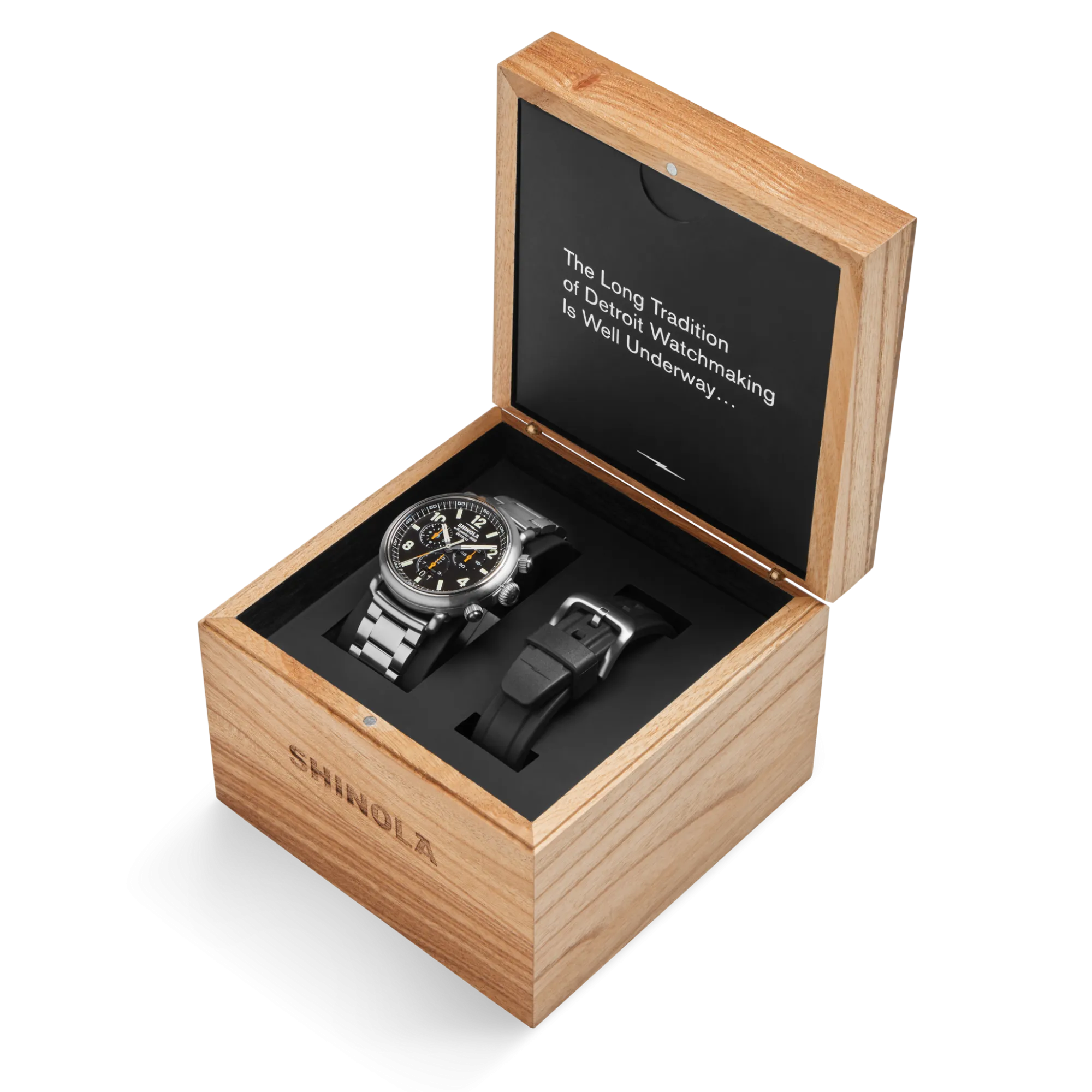 Shinola Chronograph Watches|Shop All|Runwell Chronograph West Wind Watch Gift Set with Additional Strap Black