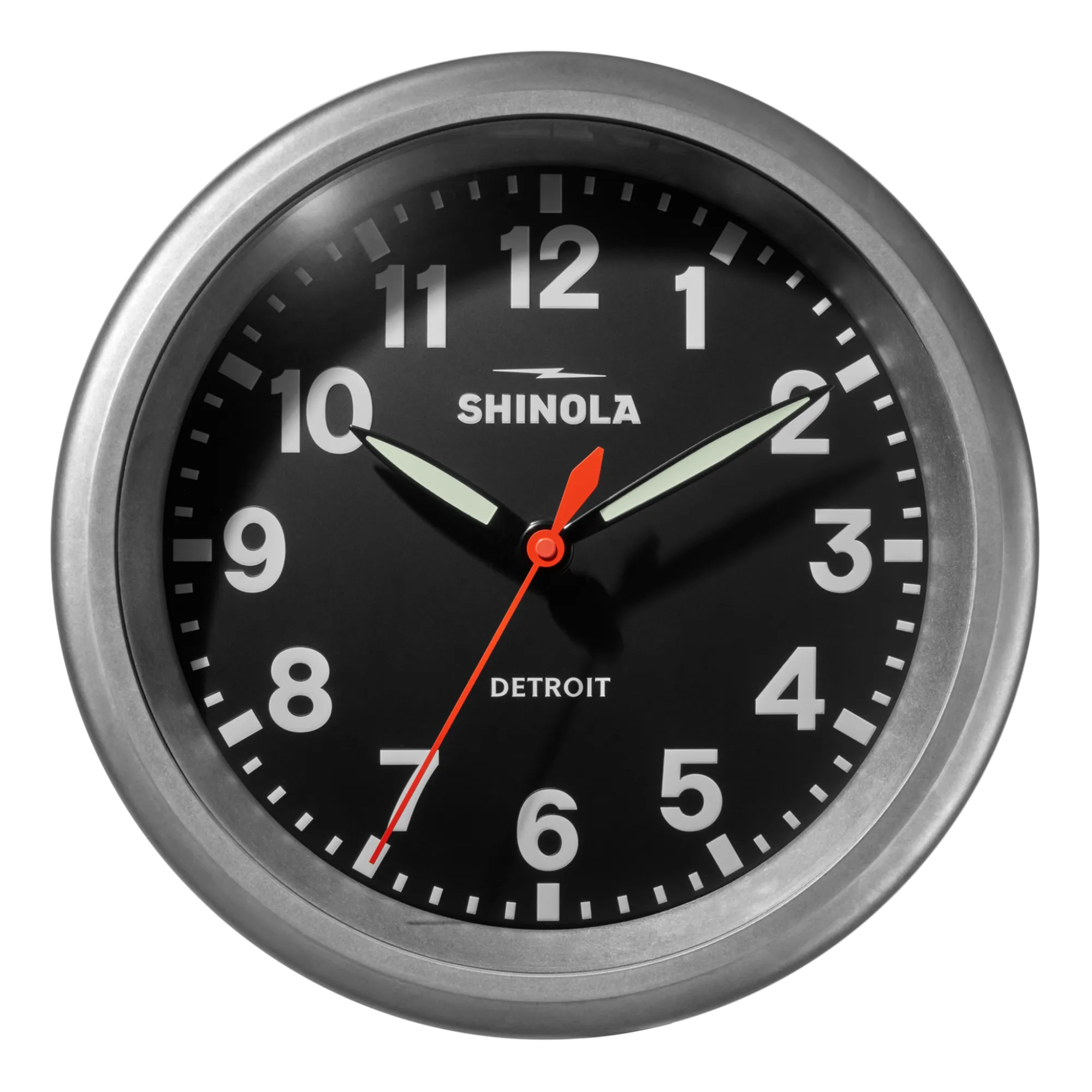 Shinola Shop All|Shop All Clocks|14" Runwell Clock Black/Tumbled Zinc