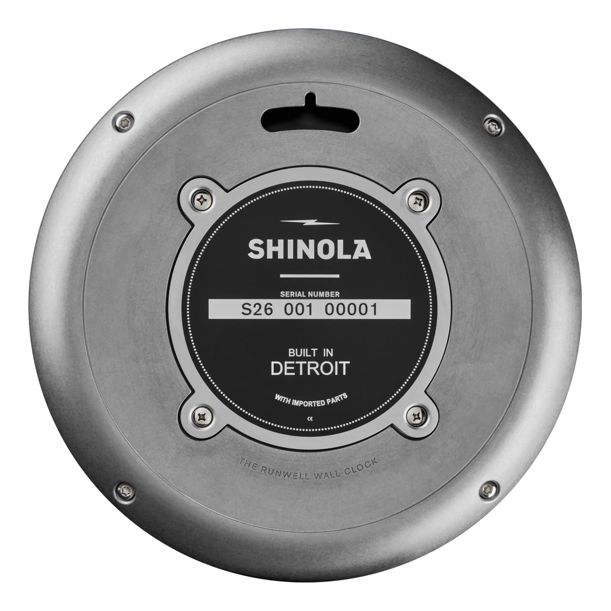 Shinola Shop All|Shop All Clocks|14" Runwell Clock Black/Tumbled Zinc