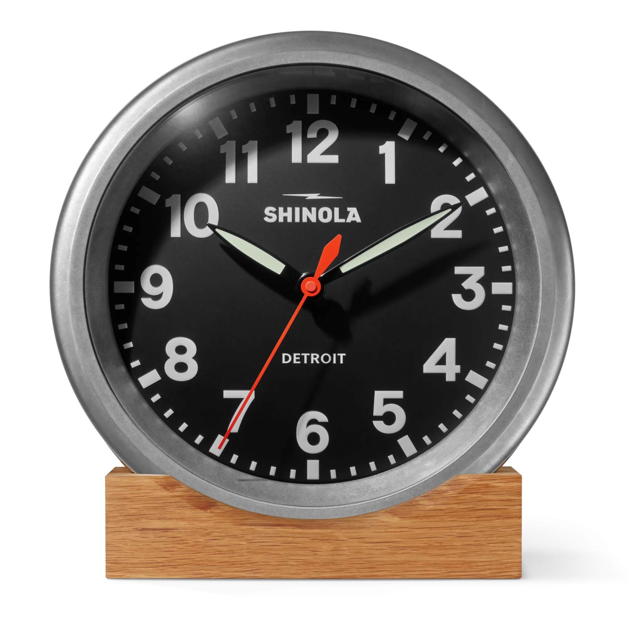 Shinola Shop All|Shop All Clocks|14" Runwell Clock Black/Tumbled Zinc