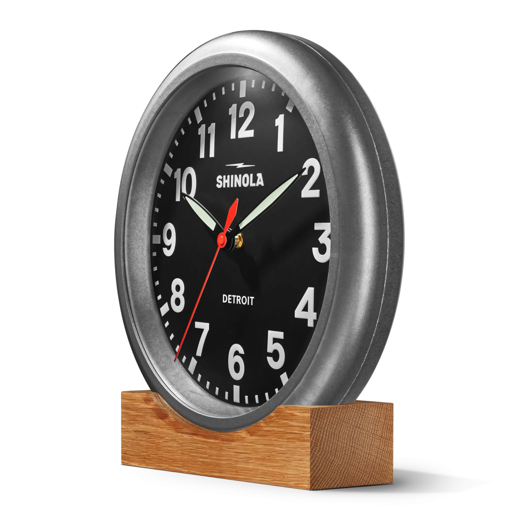 Shinola Shop All|Shop All Clocks|14" Runwell Clock Black/Tumbled Zinc