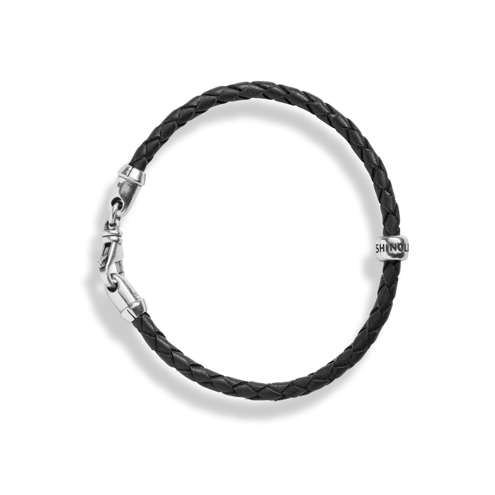 Shinola Bracelets|Bracelets|Single Wrap Woven Leather Bracelet Black