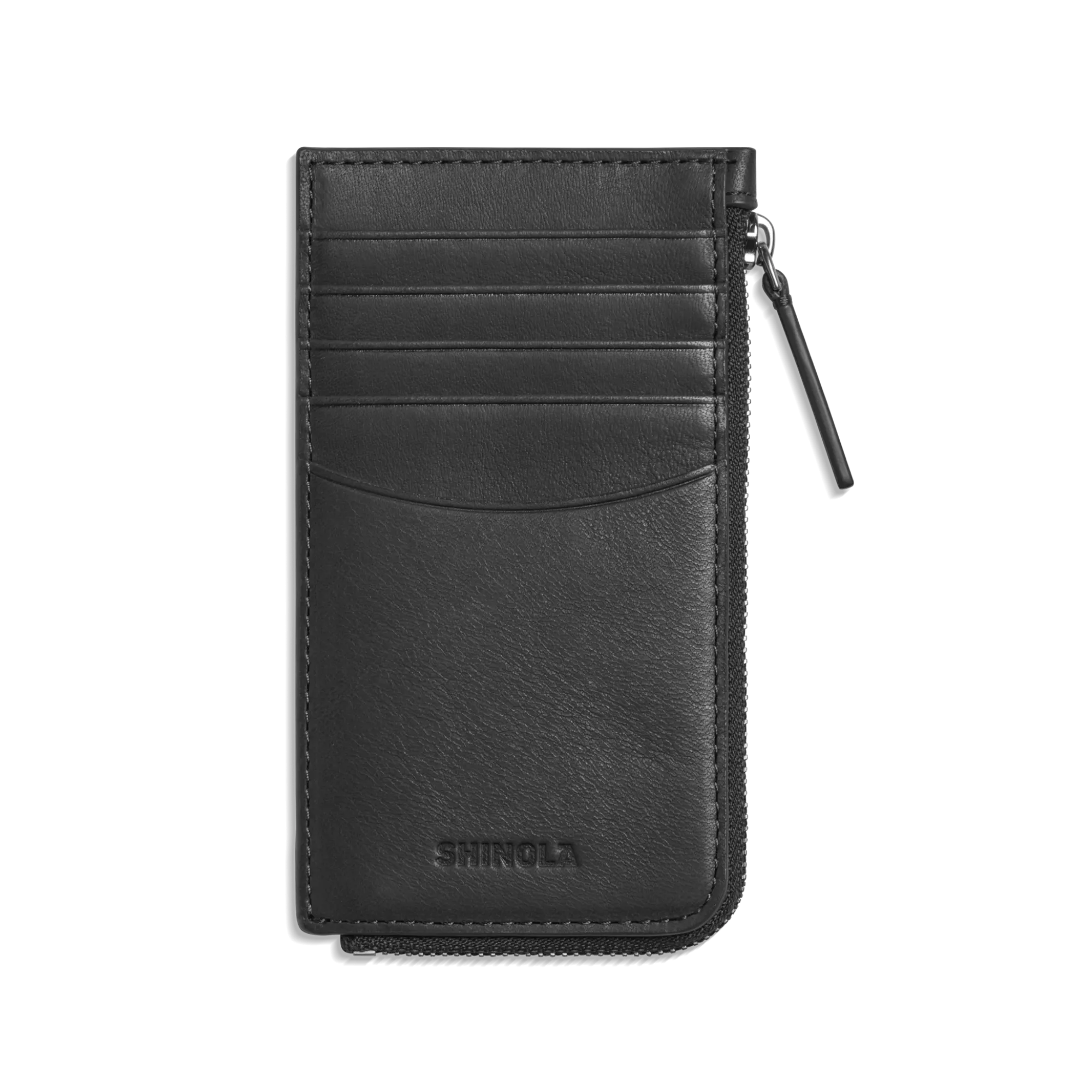 Shinola Monogrammable|New Arrivals|Zip Around Card Case Black
